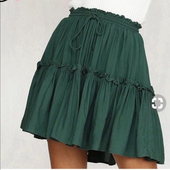Green Ruffle Skirt - Picture 3 of 8